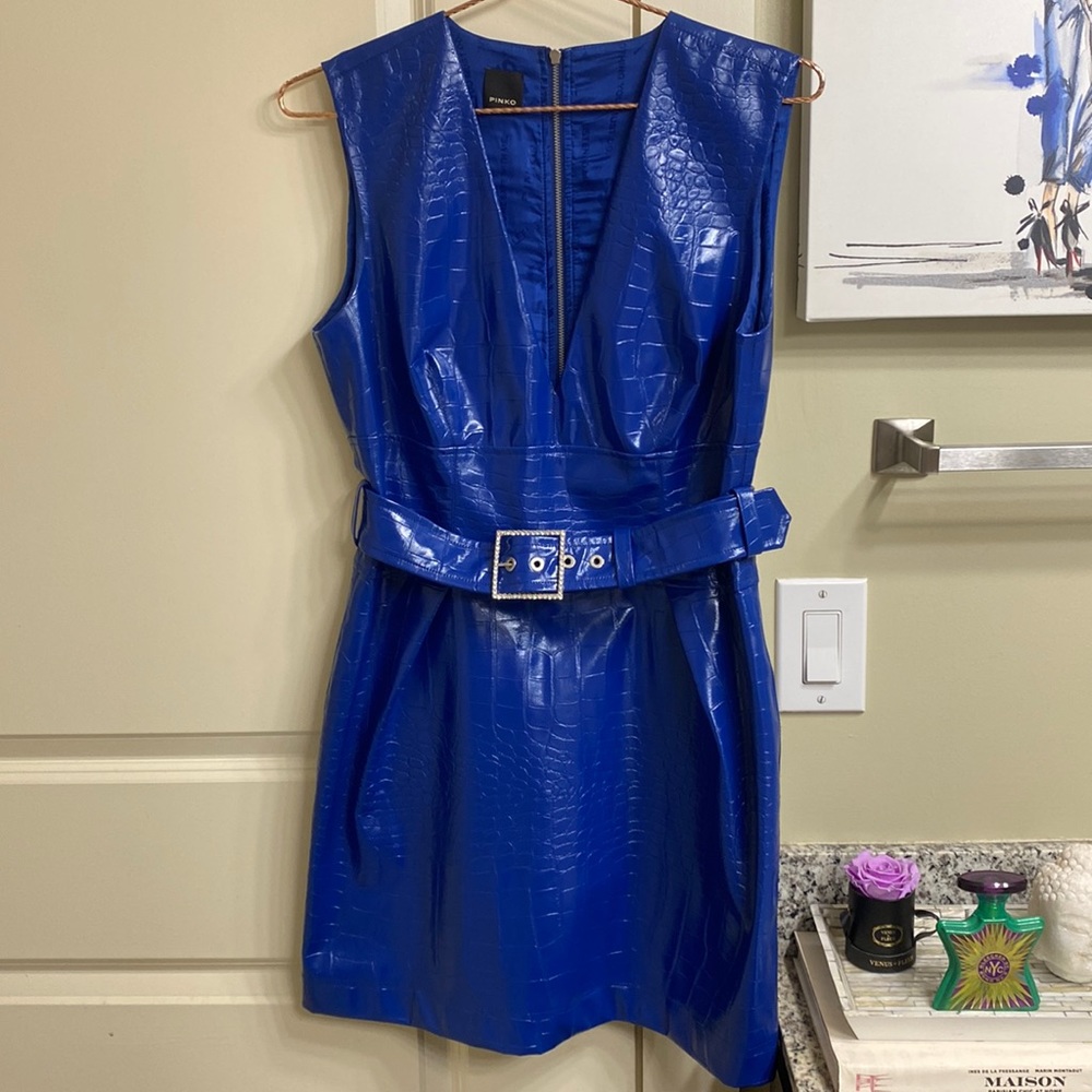 Faux Leather Pinko London Abito Dress